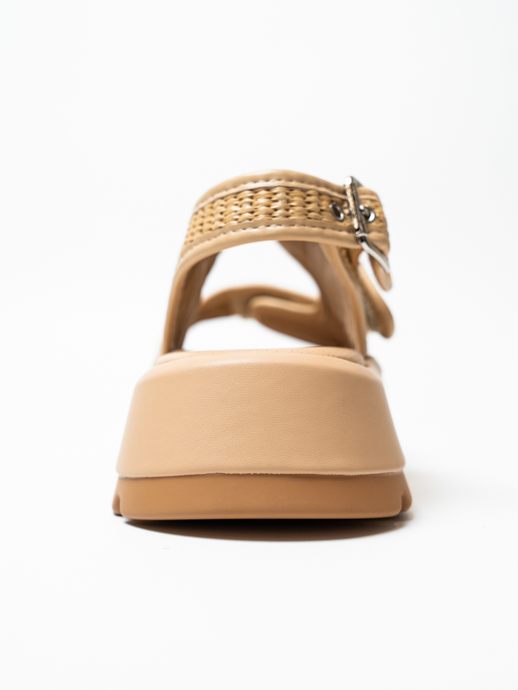 Босоножки женские, арт EMA7-2, текстиль, цвет беж.