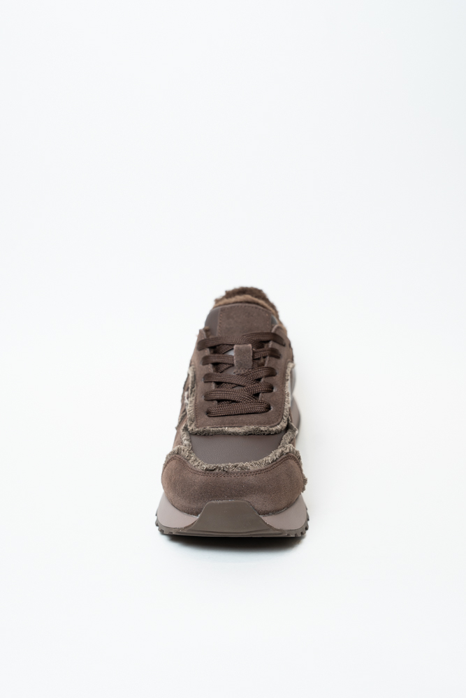 Кроссовки женские, арт K-ZZM-18350-19D-L402, натуральная замша/кожа, цвет кор.