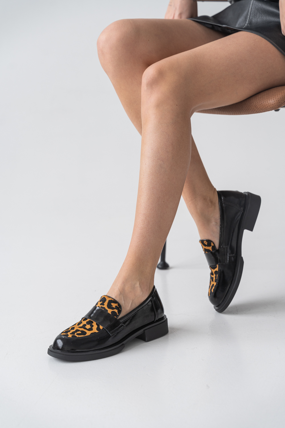 Туфли женские, арт PW3452-21964, натуральная кожа, цвет черн.