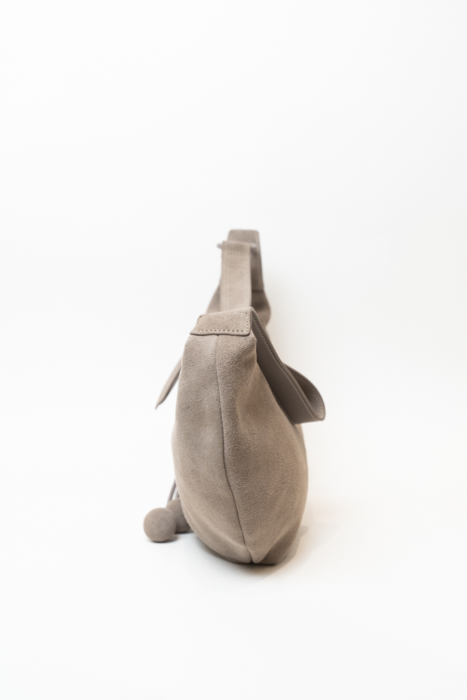 Сумка женская, арт 898787-1, натуральная замша, цвет сер.