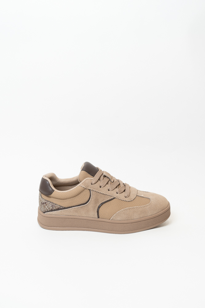 Кроссовки женские, арт 6A607-7-J111, натуральная замша/кожа, цвет беж.