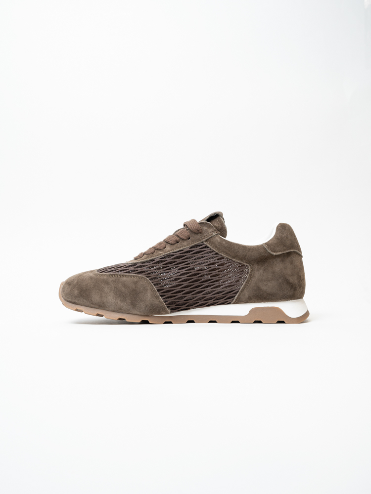 Кроссовки женские, арт ALL20-1, натуральная замша/текстиль, цвет кор.