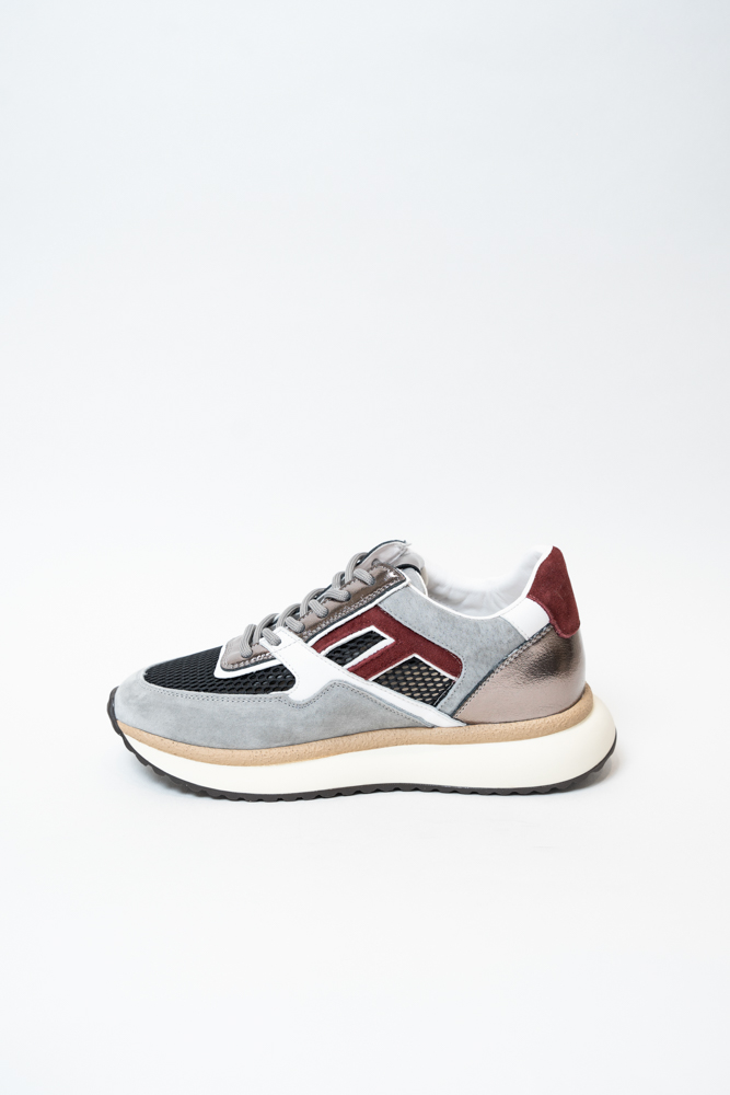 Кроссовки женские, арт AS928-W278-4, натуральная замша/текстиль, цвет сер.