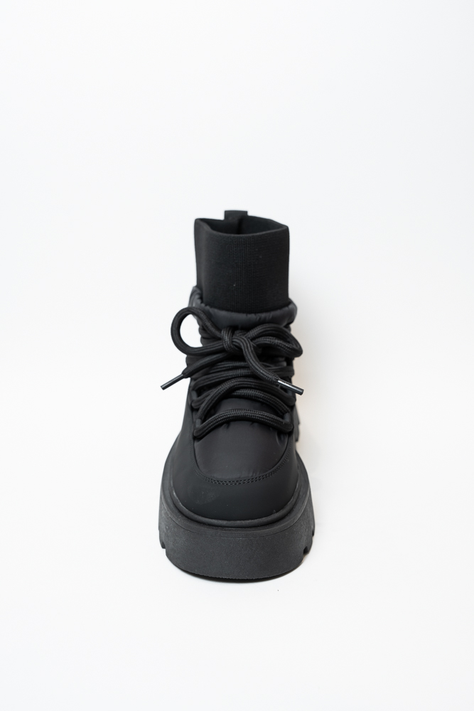 Ботинки женские, арт 11-7020-1, натуральная кожа/текстиль, цвет черн.