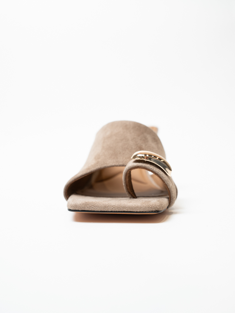 Сабо женские, арт L633-75-4, натуральная замша, цвет беж.