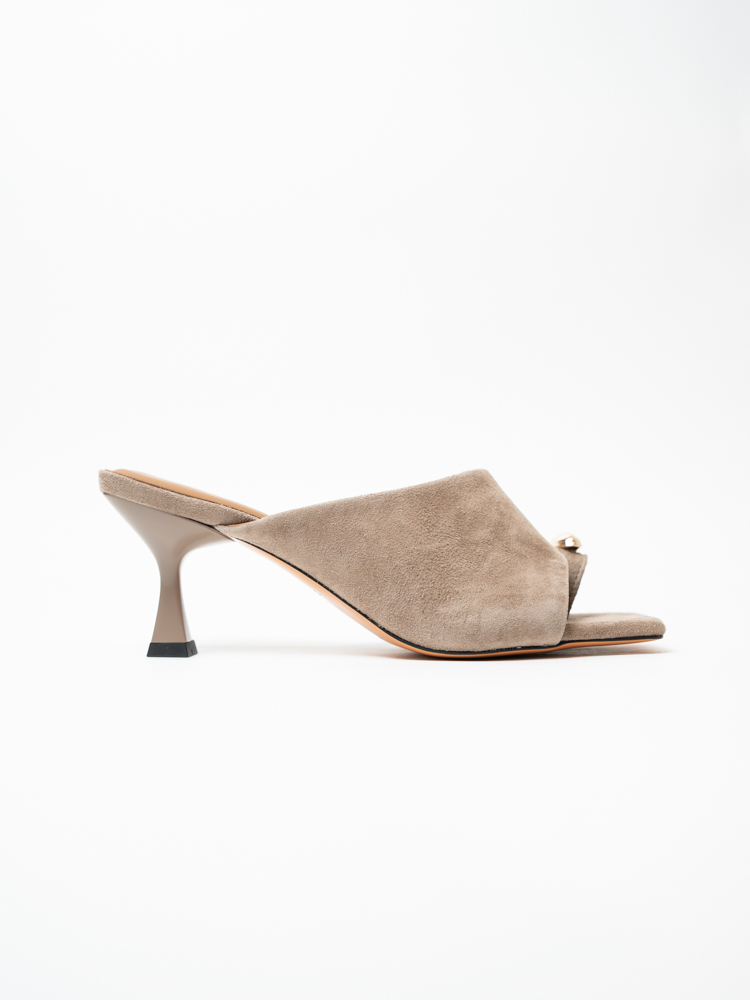 Сабо женские, арт L633-75-4, натуральная замша, цвет беж.