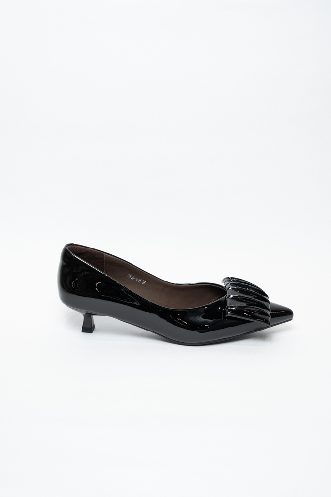 Туфли женские, арт 3356-1-H, натуральная лакированная кожа, цвет черн.