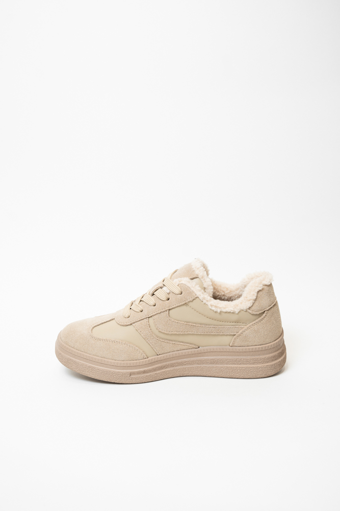 Кроссовки женские, арт 56013-10D-L101, натуральная замша, цвет беж.