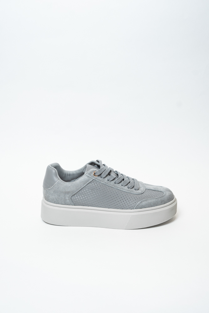 Кроссовки женские, арт 6-636-3, натуральная кожа/замша, цвет сер.