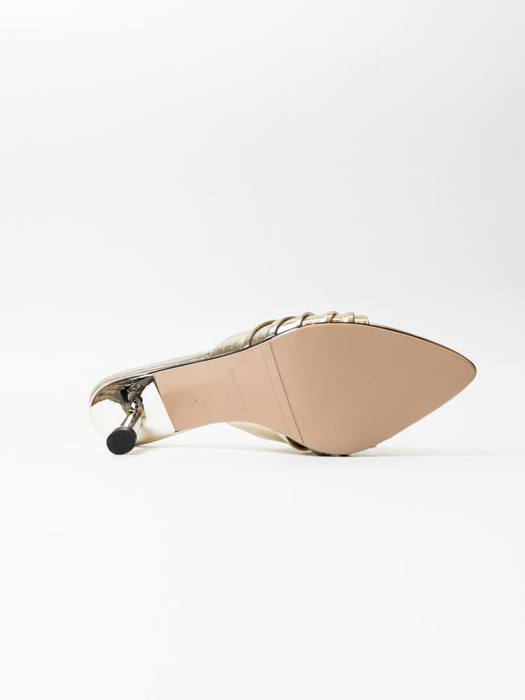 Сабо женские, арт B13-HF80991-12T, натуральная кожа, цвет зол.