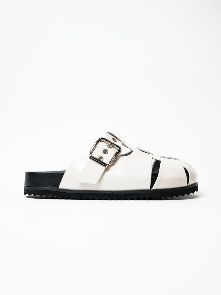 Сабо женские, арт L503-M, натуральная лакированная кожа, цвет молочн.