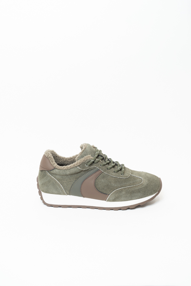 Кроссовки женские, арт K-ZZM-7731-1C-L251, натуральная замша, цвет зел.