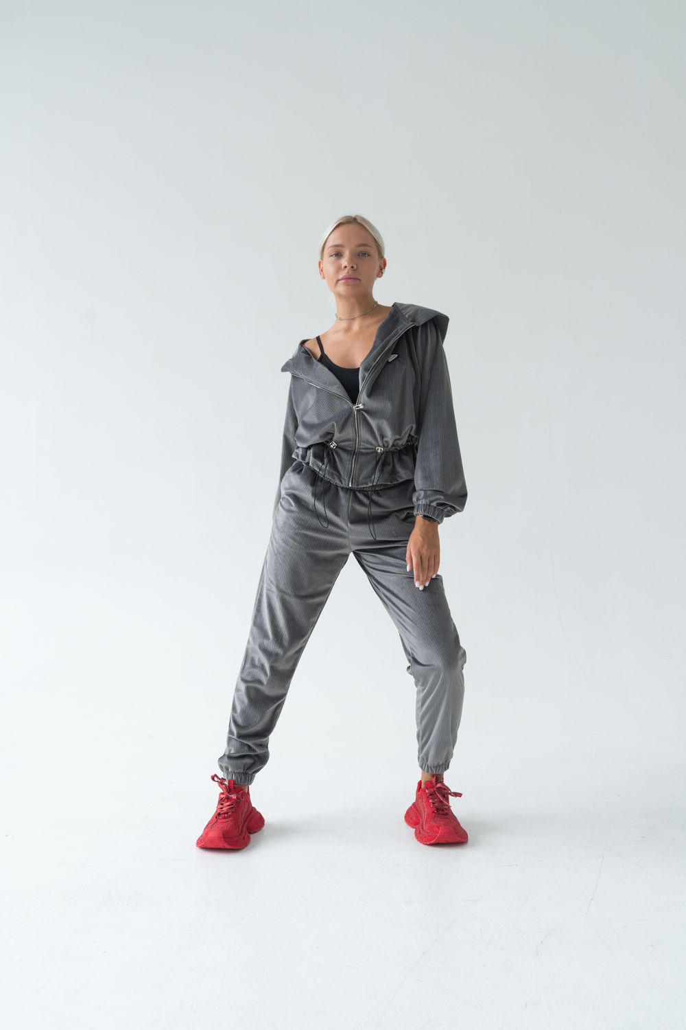 Кроссовки женские, арт 610-1, натуральная кожа, цвет красн.