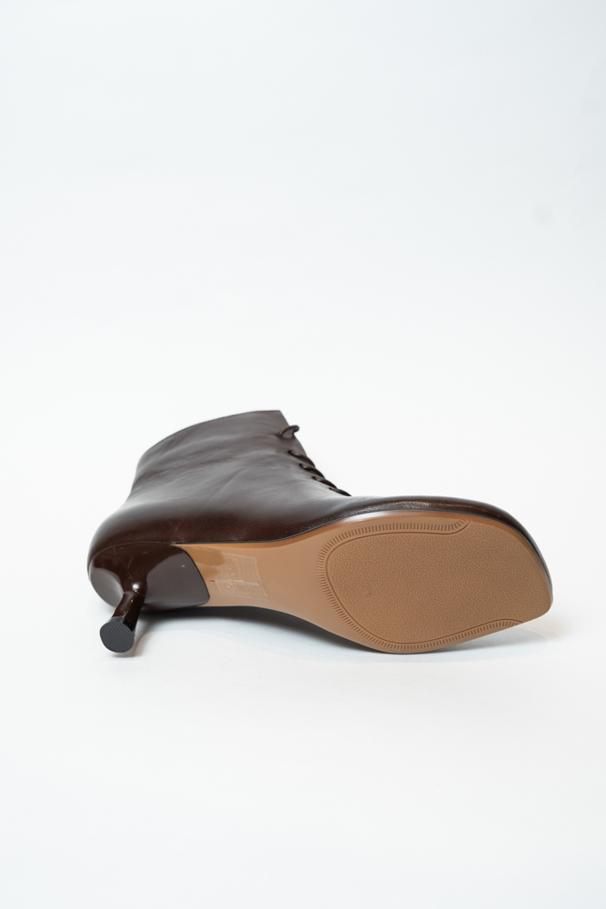 Ботинки женские, арт JA594-H1868-P1656, натуральная кожа, цвет кор.