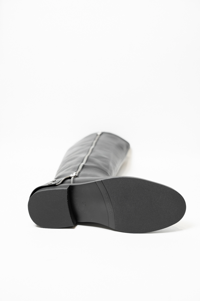 Сапоги женские, арт K511-755-1, натуральная кожа, цвет черн.