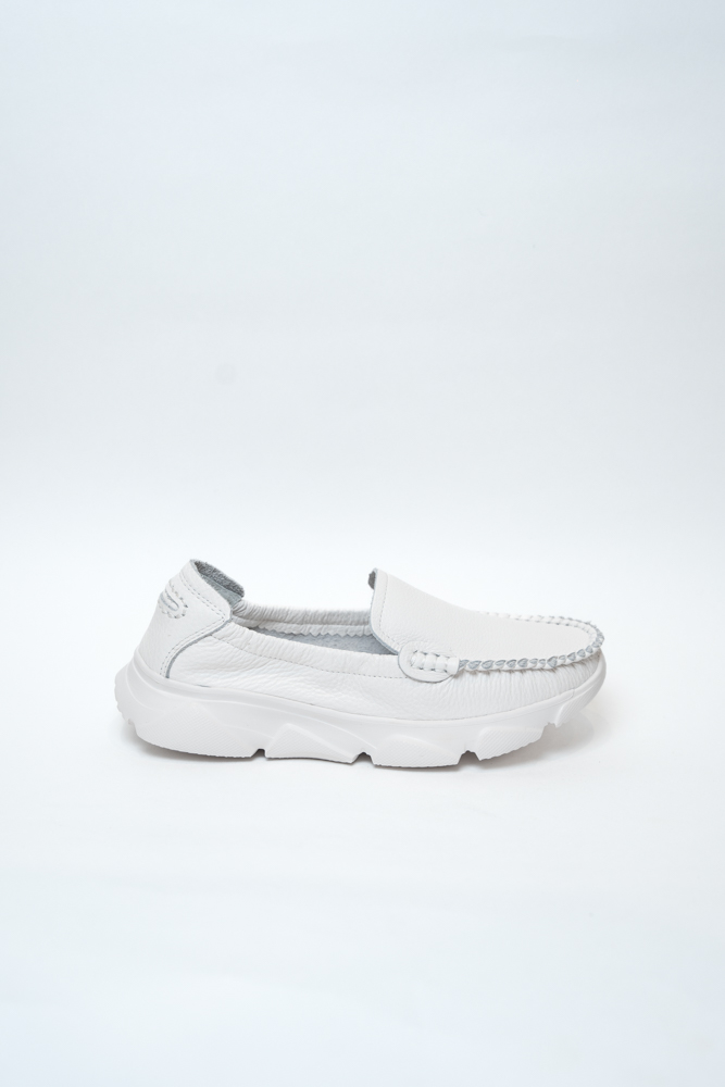 Туфли женские, арт HS001-25-P38, натуральная кожа, цвет бел.