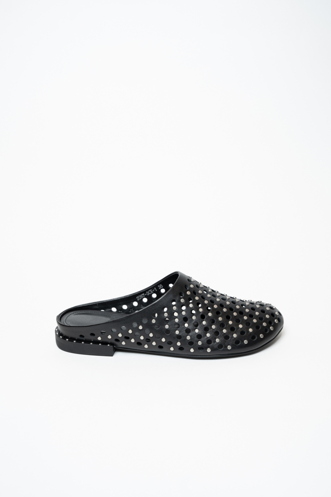 Сабо женские, арт 2267-3CK-1, натуральная кожа, цвет черн.