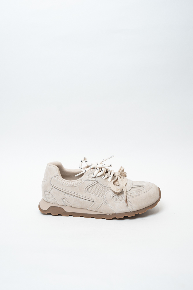 Кроссовки женские, арт DHR27-4, натуральная замша/текстиль, цвет беж.