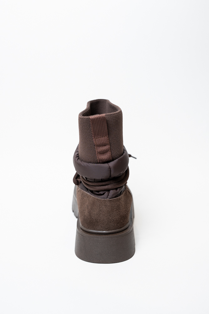 Ботинки женские, арт 11-7020-9, натуральная замша/текстиль, цвет кор.