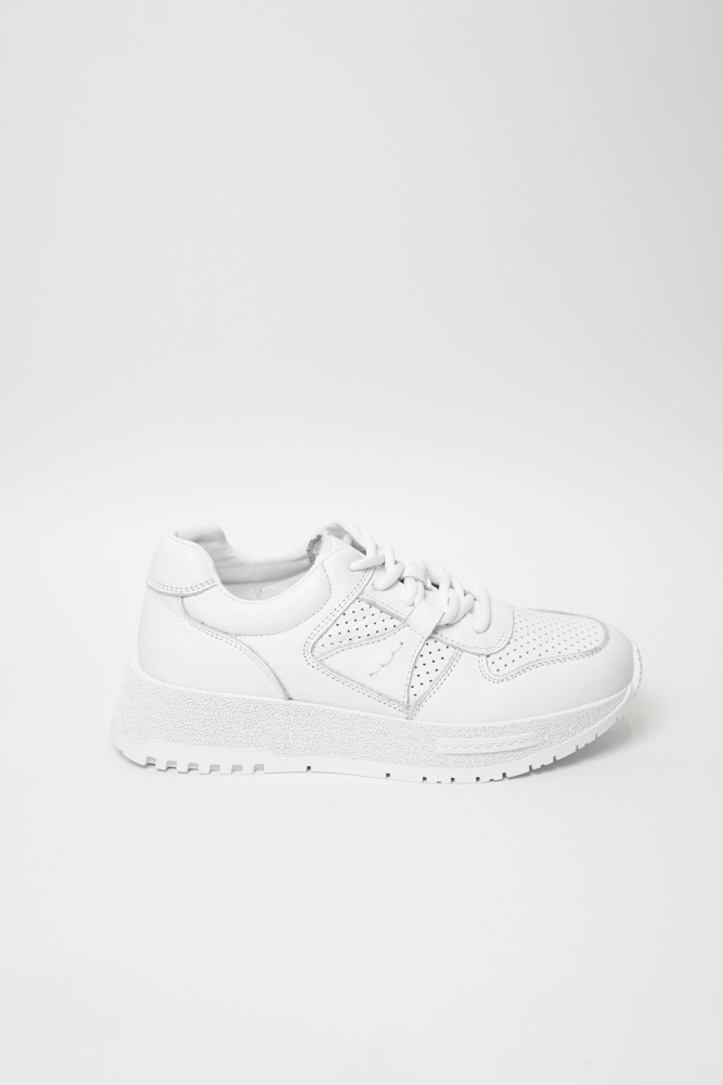 Кроссовки женские, арт AS663-Z040-5010, натуральная кожа, цвет бел.