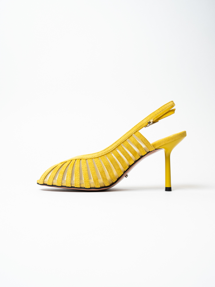Босоножки женские, арт TY2277-1-5, натуральная замша/текстиль, цвет желт.