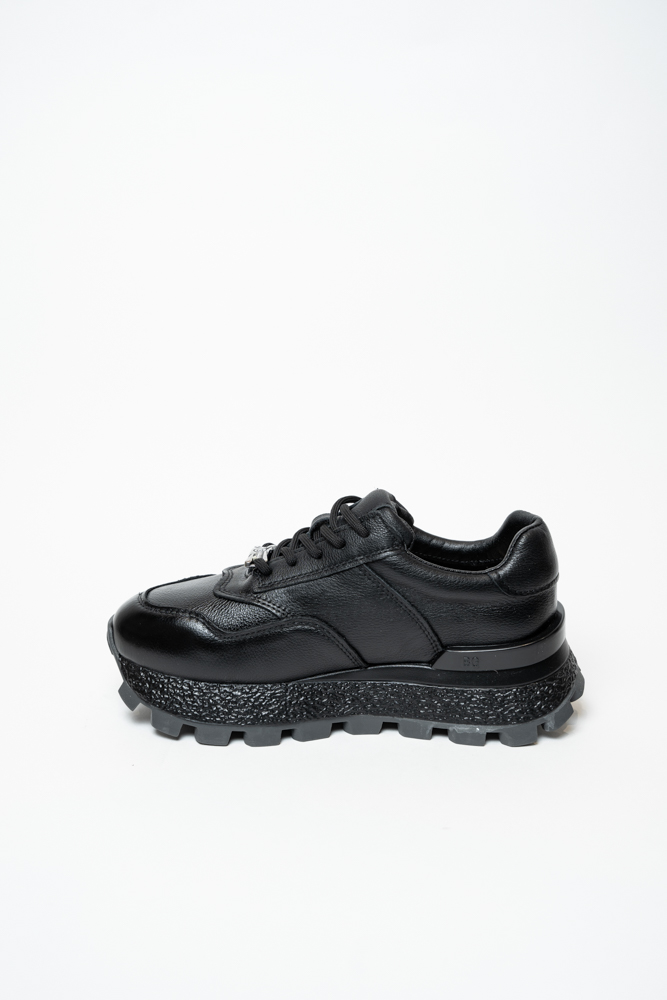 Кроссовки женские, арт JV801012, натуральная кожа, цвет черн.