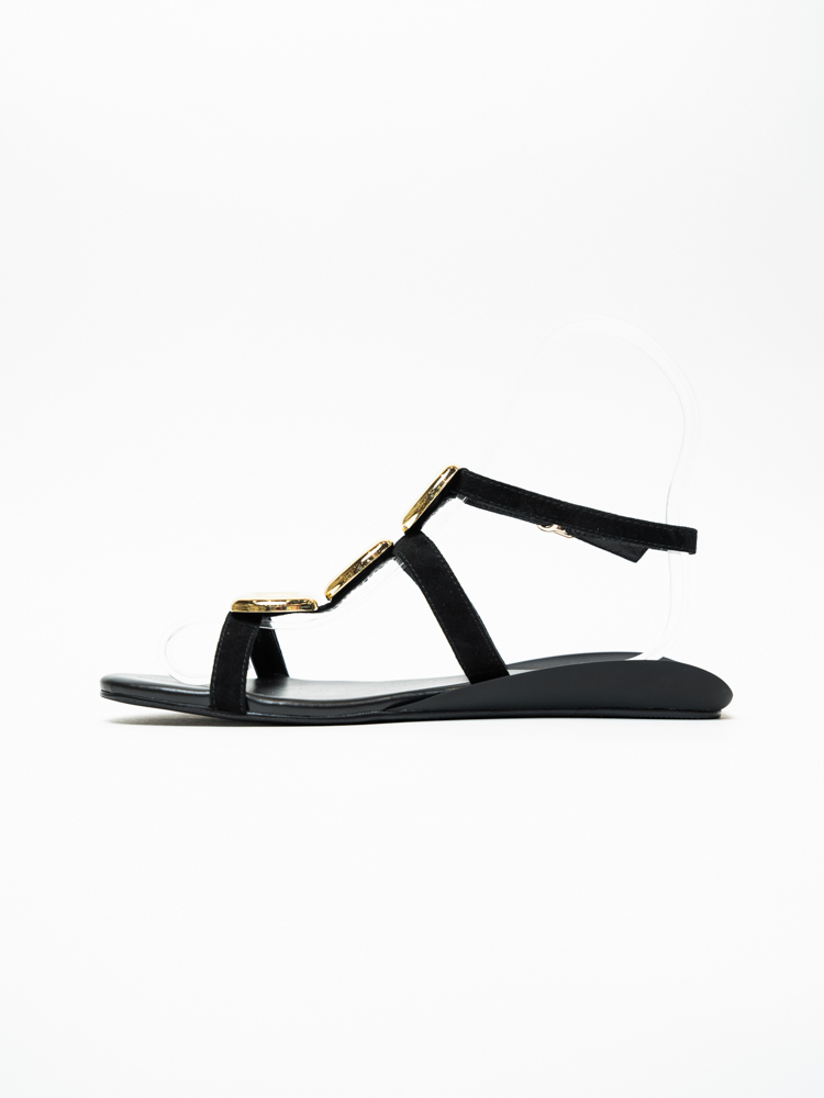 Босоножки женские, арт 111-421/5-016, натуральная замша, цвет черн.