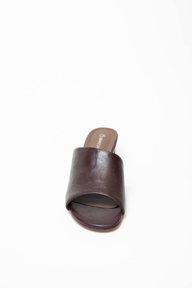 Сабо женские, арт L859-M240-TP903, натуральная кожа, цвет бордо.