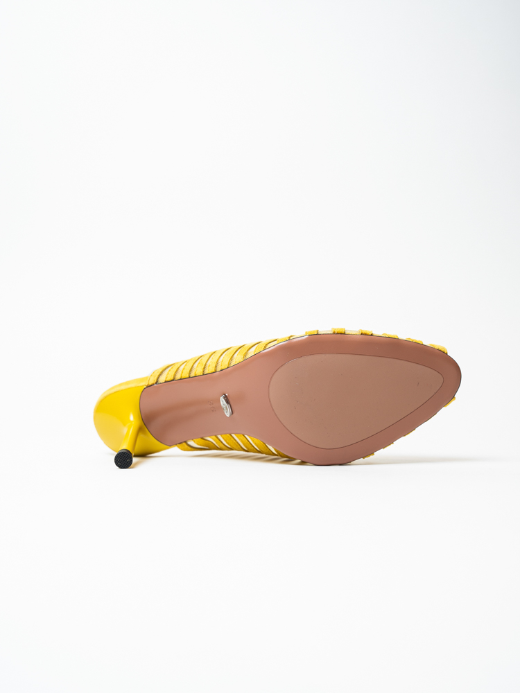 Босоножки женские, арт TY2277-1-5, натуральная замша/текстиль, цвет желт.
