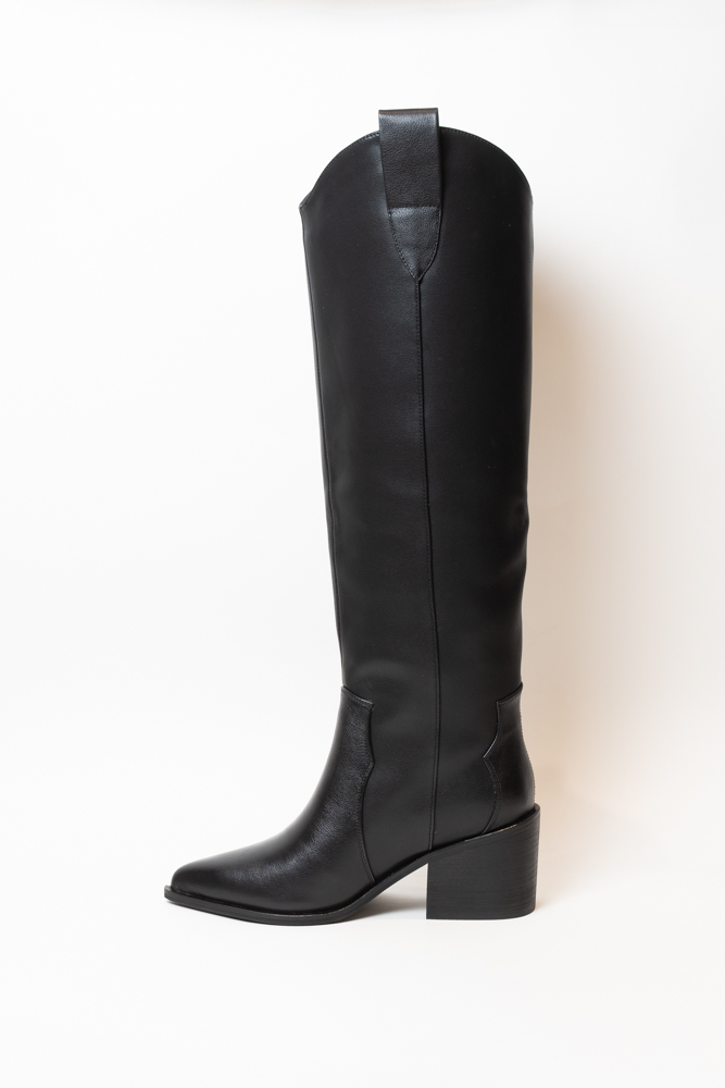 Сапоги женские, арт P107-464/65NP, натуральная кожа, цвет черн.