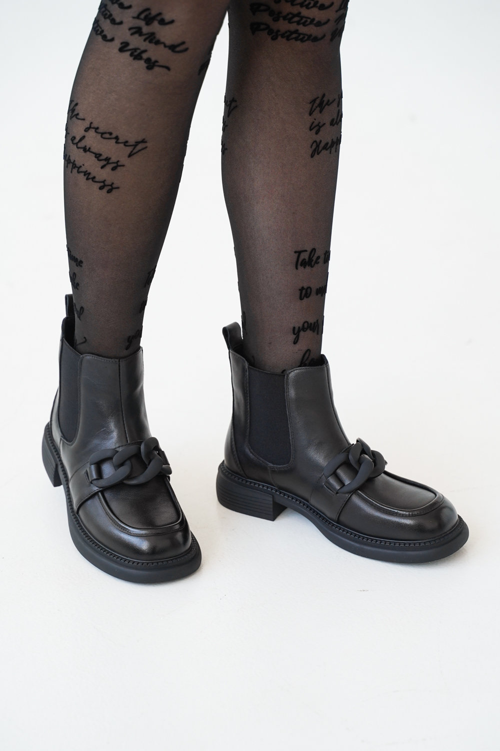 Ботинки женские, арт K-R-7005-15-15, натуральная кожа, цвет черн.