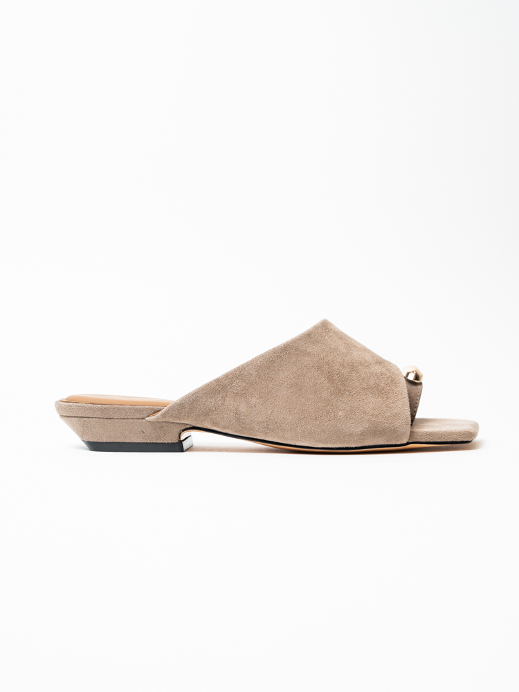 Сабо женские, арт H506-11J-4, натуральная замша, цвет беж.