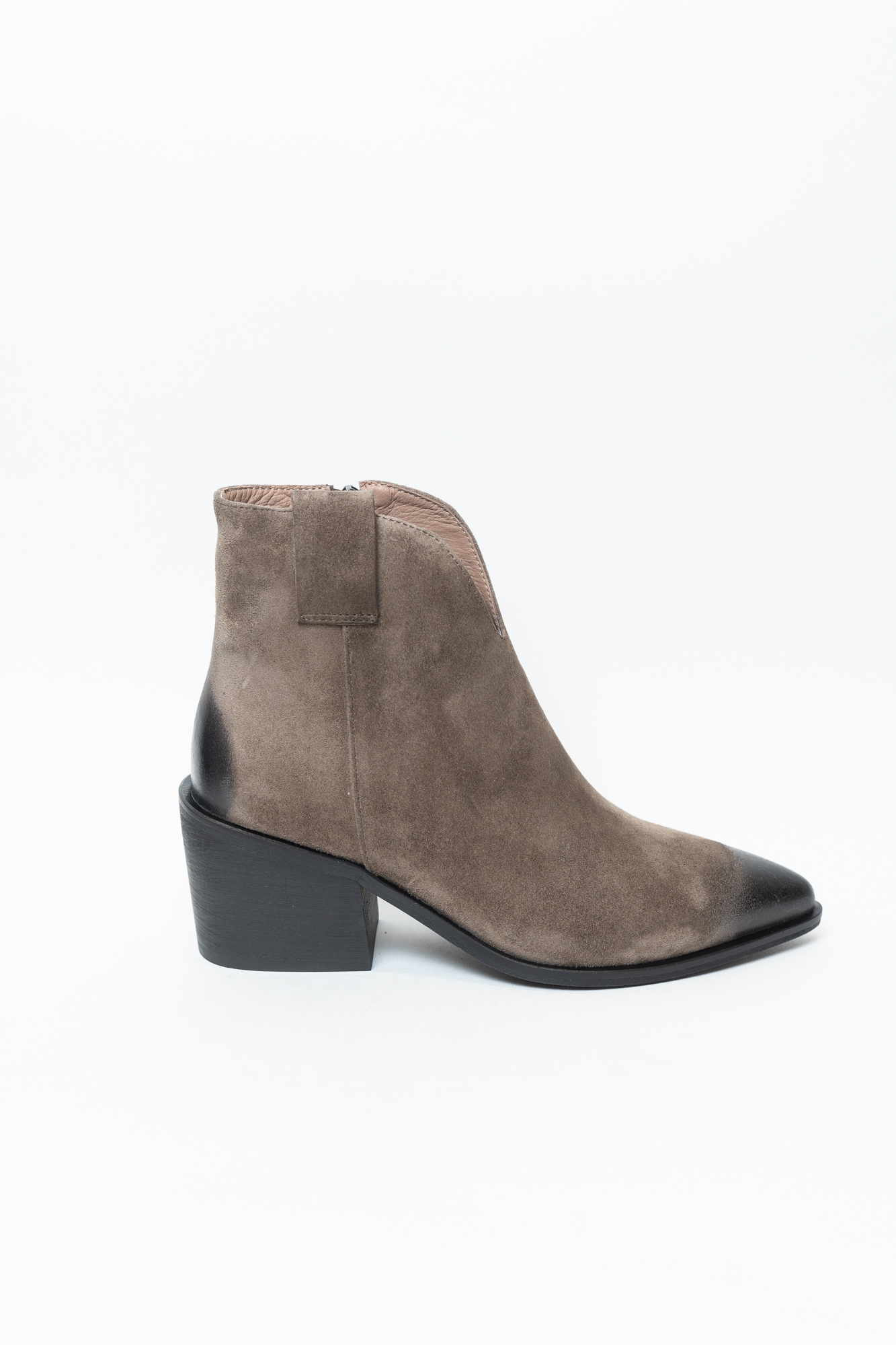 Ботинки женские, арт P107-414/503YF, натуральная замша, цвет сер.