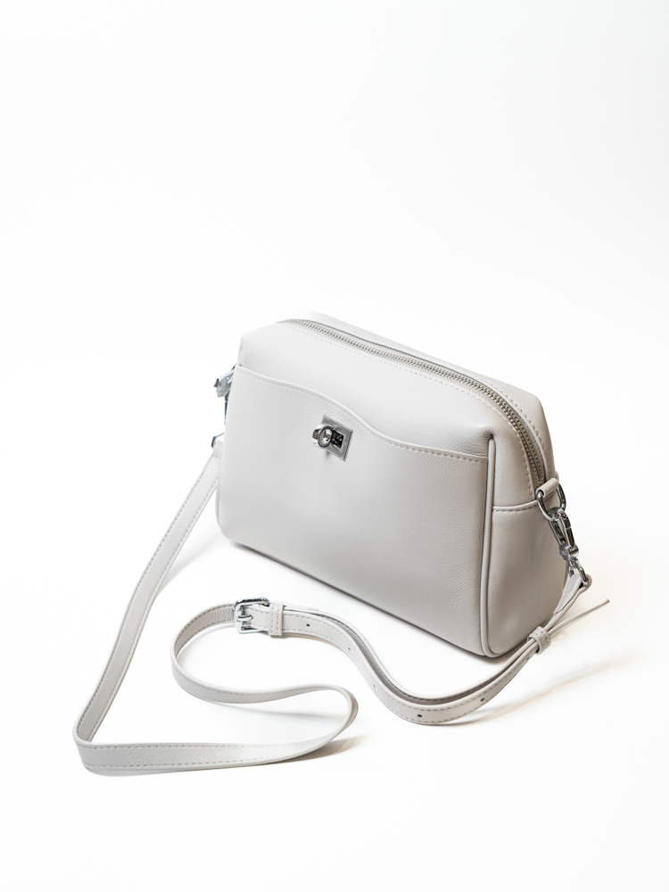 Сумка женская, арт 6169-1, натуральная кожа, цвет сер.