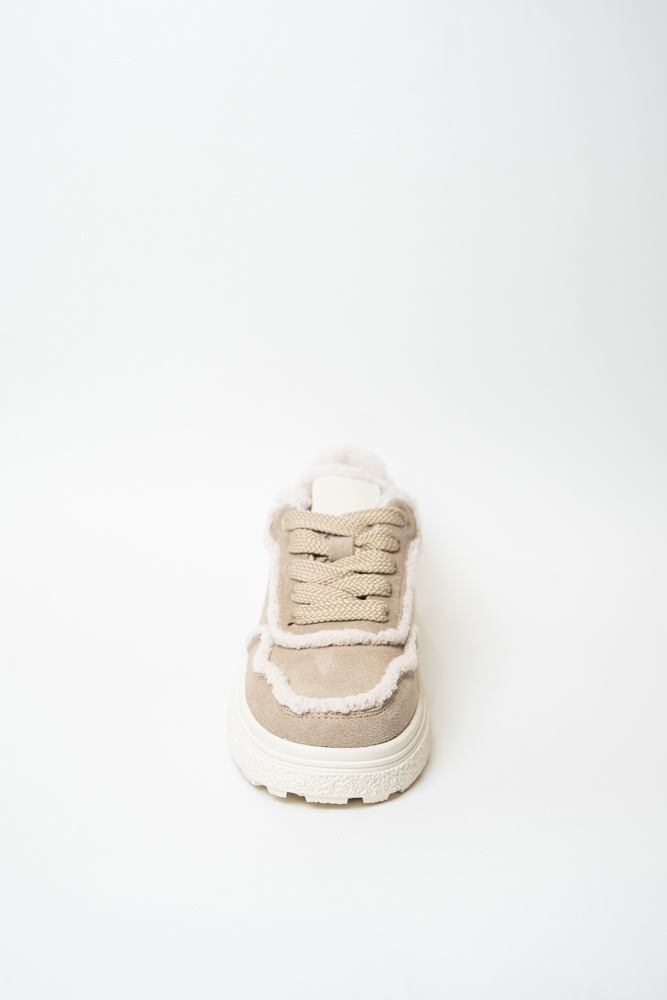 Кроссовки женские, арт 61010-1C-R101, натуральная замша, цвет беж.