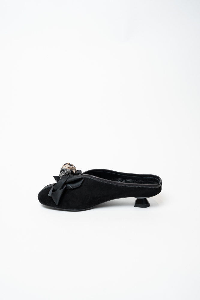 Сабо женские, арт 111-495/5-016, натуральная замша, цвет черн.