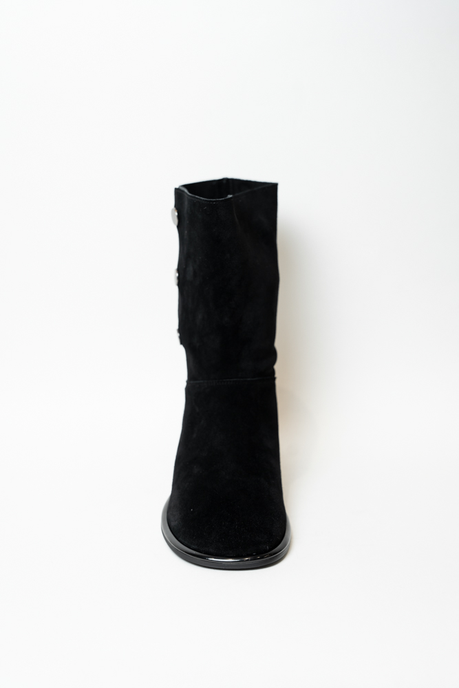 Ботинки женские, арт 02-Y5466N594-N215AR, натуральная замша, цвет черн.