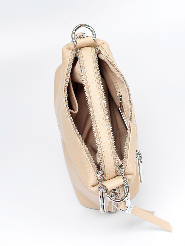 Сумка женская, арт 0829, натуральная кожа, цвет беж .