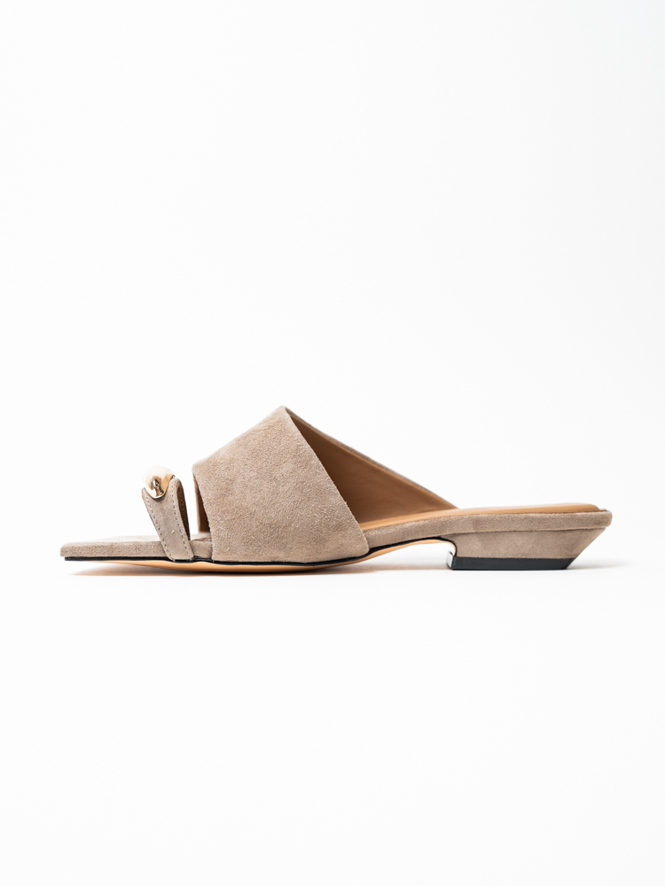 Сабо женские, арт H506-11J-4, натуральная замша, цвет беж.