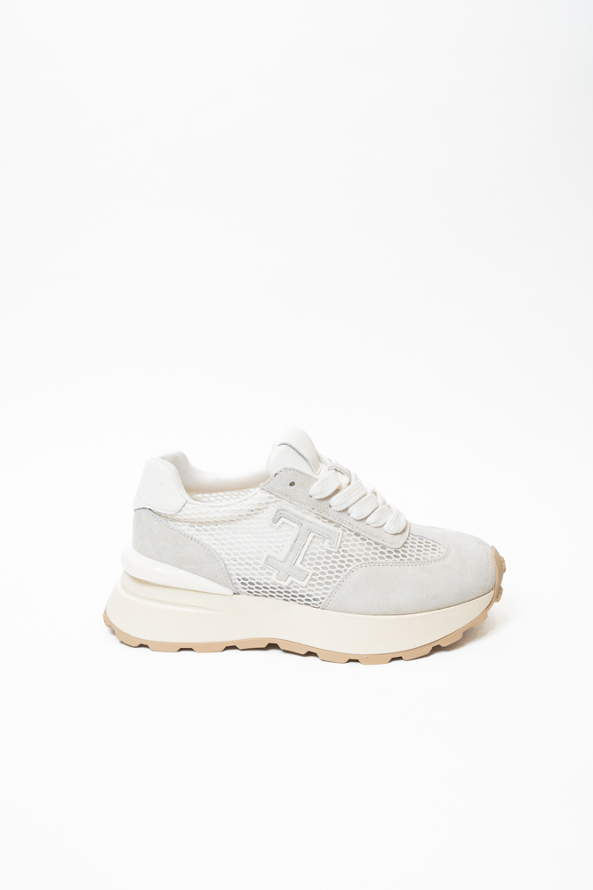 Кроссовки женские, арт TA101-5-1, натуральная замша/текстиль, цвет беж.