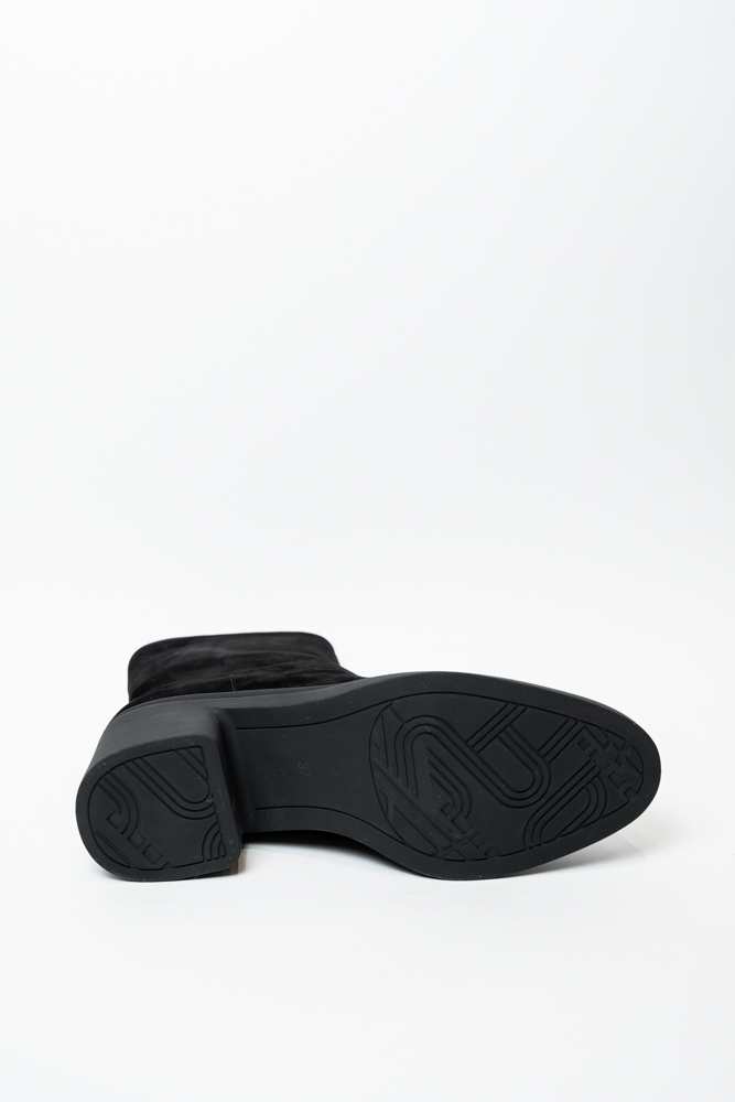 Ботинки женские, арт K76-633-2NM, натуральная замша, цвет черн.