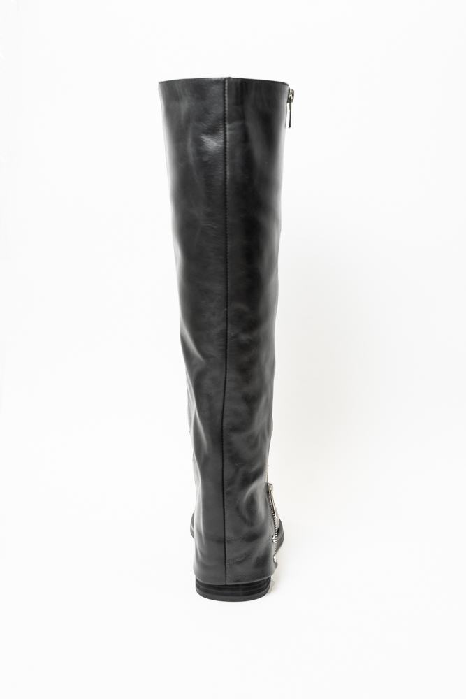 Сапоги женские, арт K511-755-1, натуральная кожа, цвет черн.