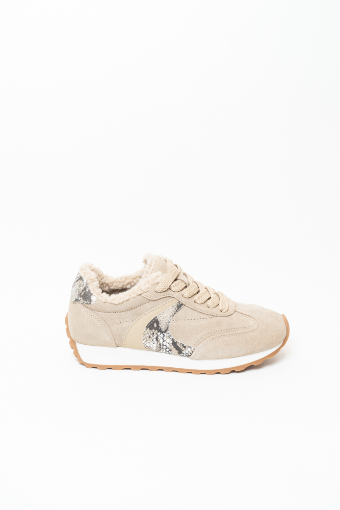 Кроссовки женские, арт K-ZZM-7731-1C-L101, натуральная замша, цвет беж.