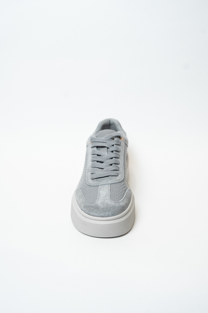 Кроссовки женские, арт 6-636-3, натуральная кожа/замша, цвет сер.