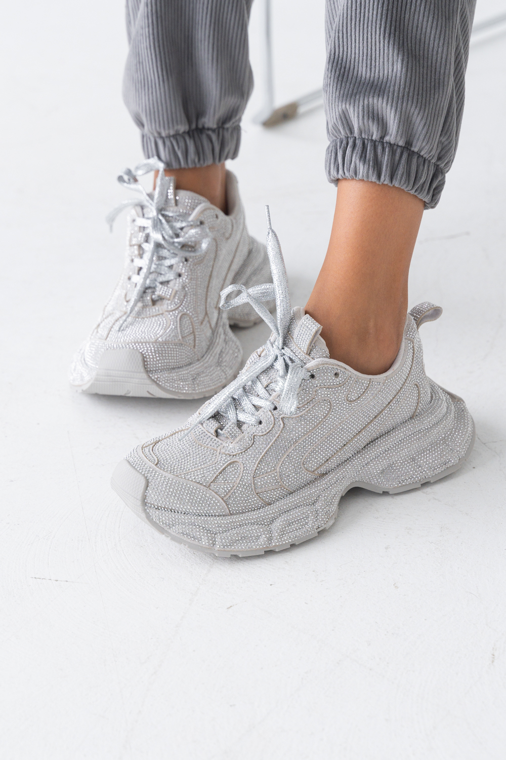 Кроссовки женские, арт 610-1, натуральная кожа, цвет сер.