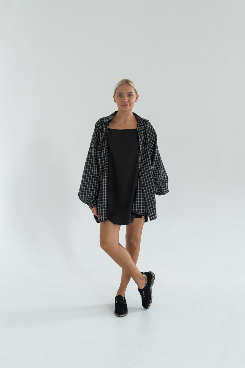 Туфли женские, арт 1753-0302D-F1, натуральная замша, цвет черн.