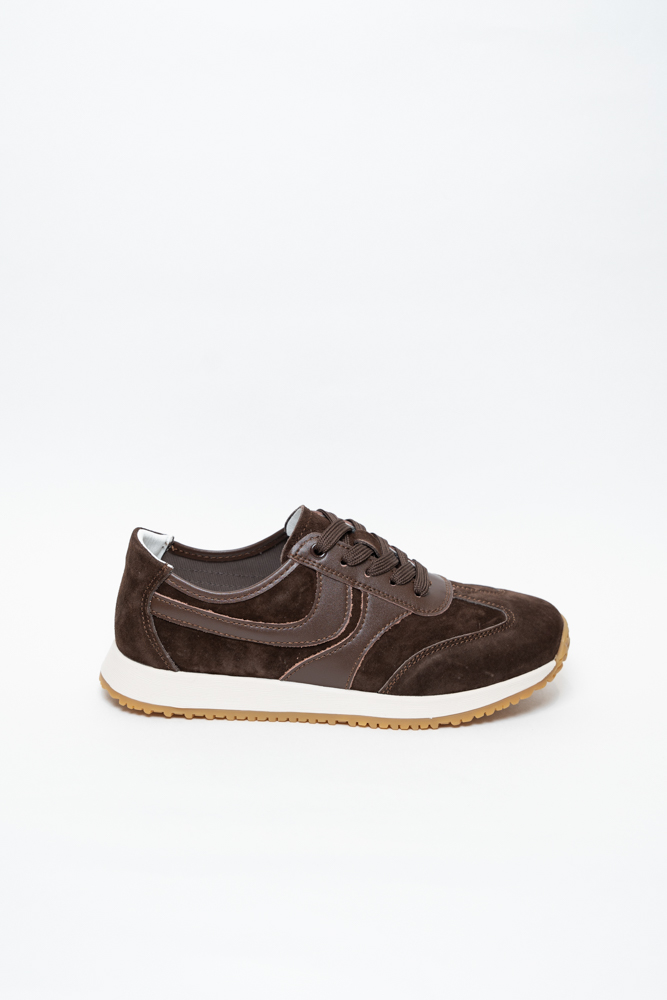 Кроссовки женские, арт F9-Q01-9, натуральная замша, цвет кор.