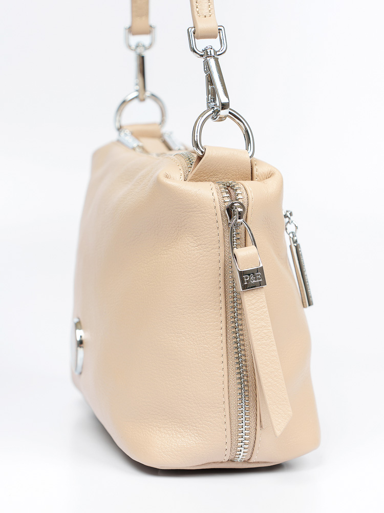 Сумка женская, арт 0829, натуральная кожа, цвет беж .