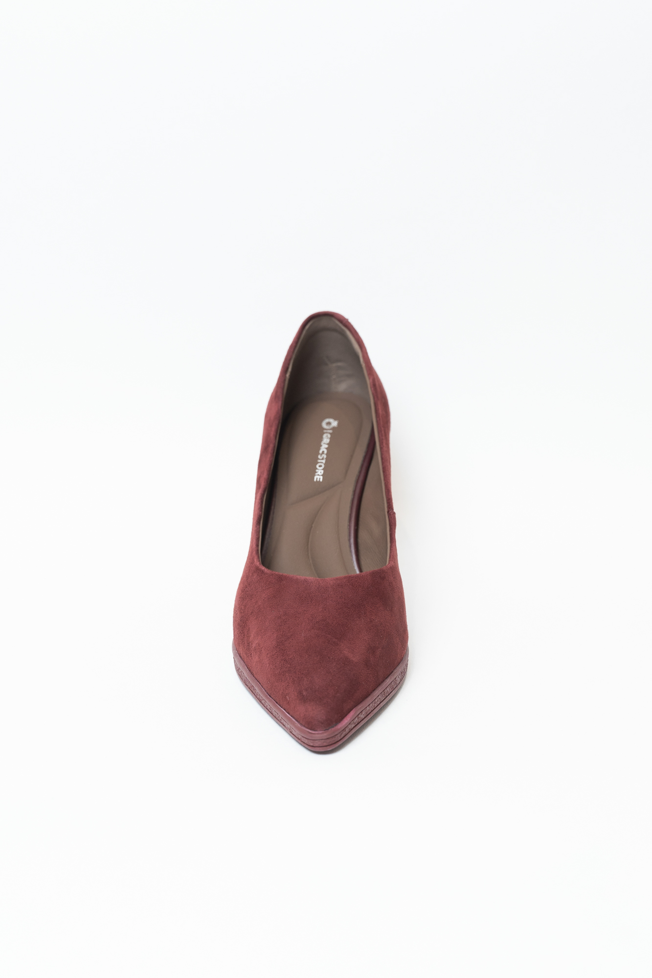 Туфли женские, арт 367-588, натуральная замша, цвет бордо.