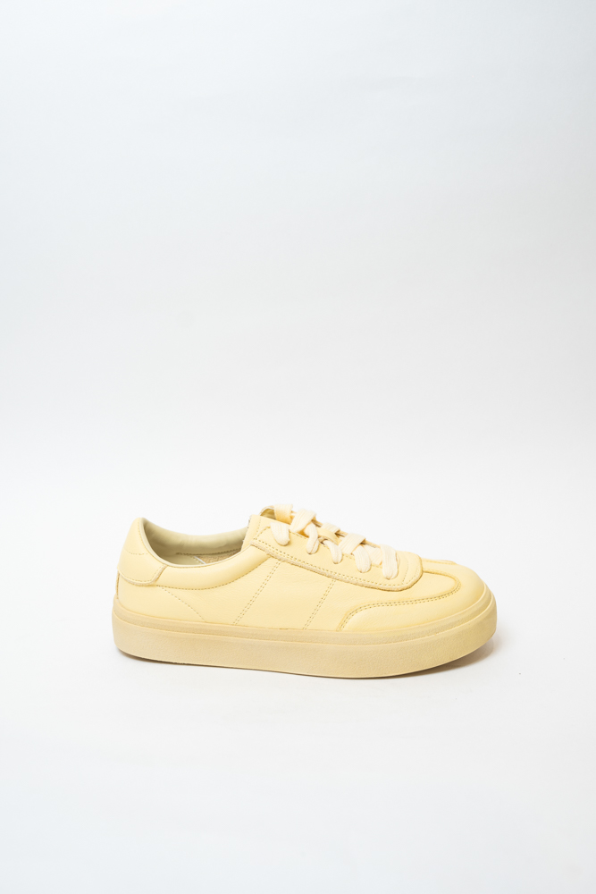 Кроссовки женские, арт 54-K19-17, натуральная кожа, цвет желт.